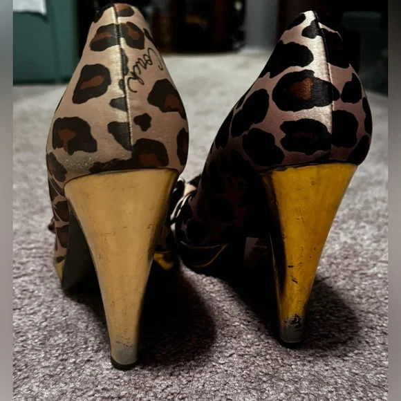 Coach Daisy Leopard Print Peep-Toe Heels✨VTG - Picture 15 of 16